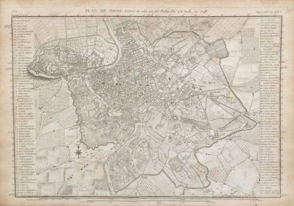 Plan de Rome, Extrait de celui qui fut publié par J.B. Nollin, en 1748 - Lalande Joseph J.