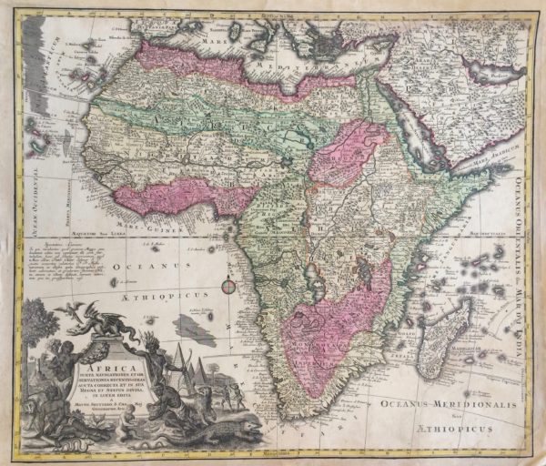 Africa iuxta navigationes et observationes recentissimas aucta correcta et in sua Regna et Status divisa - Seutter Matteus