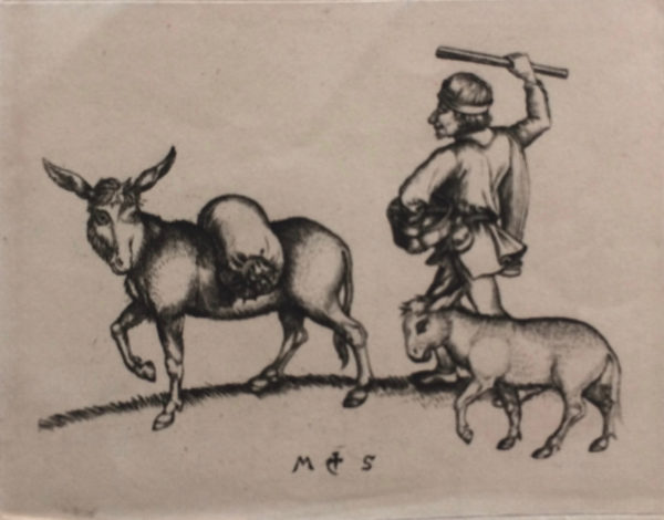 Passante con il suo mulo ed il suo asino - Martin Shongauer