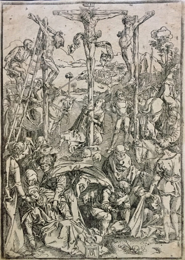 Gesù Cristo crocifisso con i due ladroni - Anonimo da Dürer Albrecht