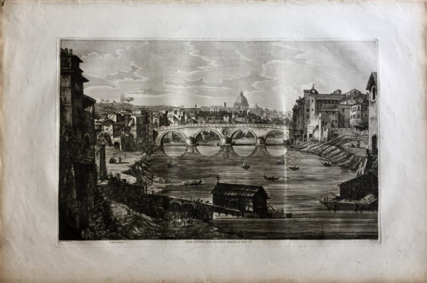 Veduta dell’Antico Ponte Janiculense restaurato da Sisto IV - Rossini Luigi